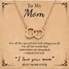 Amazon Transfronterizo Nuevo Collar Colgante de Corazón con Doble Anillo, Temperamento Fresco y Dulce, Cadena Suave para Clavícula, Regalo para Madre