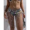 Nueva joya AYJ de cruce fronterizo europeo y americano: conjunto de sujetador hueco con piedras de imitación, bikini y falda de tirantes con flecos