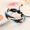 Pulsera de piel de vaca de primera capa tejida a mano multicapa para pareja, para hombre y mujer, versátil, personalidad, estilo coreano, moda, retro, pulsera de personalidad