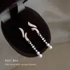 Aretes de Zirconia Micro-Pavimentados en Oro Rosa Francés Moda Lujo Ligero Gama Alta Accesorios de Aretes con Borla de Perla para Mujeres Venta al por Mayor