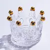 Portavelas de cristal, portavelas de corona, cenicero creativo, cenicero para el hogar y el negocio, pieza decorativa estilo Ins, portavelas nórdico