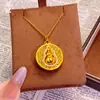 Pingente Antigo de Abóbora Diamantada Banhado a Ouro para Mulheres, Corrente de Suéter Versátil e Rotativa da Moda de Luxo Leve