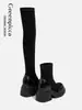 Botas Altas de Plataforma con Tacón Grueso de Diseño de Nicho 2026 para Mujer, Zapatos de Uso Diario para Estudiantes y Viajes