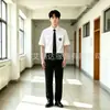 Conjunto de uniforme escolar unisex estilo academia con camisa blanca de secundaria falda plisada para estudiantes de preparatoria uniforme de clase atuendo para actuación coral foto de graduación