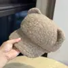 Nuevo Gorro de Boina de Felpa con Orejas de Gato Lindo para Mujer, Gorro de Boina Adelgazante para Otoño e Invierno con Circunferencia de Cabeza Grande, Cálido