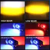 Faro Modificado para Motocicleta Transfronterizo Ba20D H4 P15D Blanco y Amarillo Luz Alta/Baja Foco Ojo de Pez de Advertencia Rojo y Azul