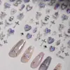 Adesivos de Unhas Artísticas Laser Prata Cyansea Estilo Gótico Adesivos de Unhas Lavanda Adesivos de Unhas Cor Dopamina