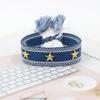 Pulsera de Correa con Borla de Remache de Estrella de Cinco Puntas, Pulsera Tejida de Estilo Étnico Colorido, Accesorios Transfronterizos de Estilo Mixto Multicolor