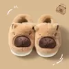 Liquidação de Fábrica Chinelos de Algodão Outono e Inverno Novos Desenho Animado Domésticos Peludos Chinelos Internos Antiderrapantes Quentes Forrados com Fleece