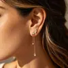 Pendientes de borla con colgante de gota de agua de circón, los más vendidos transfronterizos, diseño simple de nicho, pendientes versátiles de alta costura para mujer