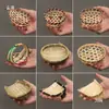 Mini cesta tejida de bambú, cesta de frutas tejida artesanalmente creativa, cesta de almacenamiento para el hogar, pala para verduras, cesta para lavar arroz
