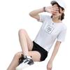 2019 Novo quadrado xadrez verão multicolorido manga curta camiseta feminina letras base camisa pullover pescoço redondo estilo coreano solto