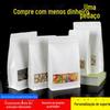 Saco selado de oito lados janela saco de papel kraft branco saco de embalagem de nozes fosco saco auto-vedante de papel Kraft saco auto-selante de alimentos