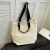 Bolsa de Mão Minimalista Estilo Japonês Versátil Casual Campus Faculdade Estudante Bolsa de Ombro Estilosa Para Ir ao Trabalho Compras Bolsa de Lona