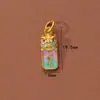 Accesorios Antiguos Vietnamitas de Oro de Arena Alta Retención de Color Cuentas Espaciadoras Colgante de Zirconio Incrustado de Durazno Cadena de Extensión para Pulsera y Collar Joyería DIY