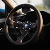 Volante de carreras competitivo modificado para coche de 14 pulgadas MOMO deportivo de liberación rápida cóncavo profundo de cuero