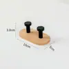 Ganchos Creativos Escandinavos de Madera Maciza sin Clavos para Ropa Cocina Baño Puerta Trasera Ganchos Adhesivos de Acero Inoxidable sin Marcas Fila Única Doble Triple