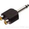 Adaptador de Audio 6.35mm Mono Macho a 2Rca Hembra 6.35 Mono a Rca