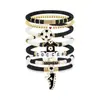 Pulseira Empilhável de Argila Macia Multicor Mais Vendida na Amazon com Pingente de Liga e Letras em Acrílico Conjunto de Pulseiras Elásticas