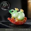 Novo Ornamento de Animal de Estimação de Chá Abóbora Estilo Chinês Que Muda de Cor, Pode Ser Criado, Atrai Riqueza, Animal Sapo Dourado Brinquedo de Chá, Decoração de Acessório para Conjunto de Chá Kung Fu