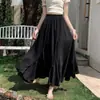 Nova Saia Longa de Verão 2026 com Design Patchwork, Saia Sereia de Chiffon de Cintura Alta, Meia-Saia Franzida Estilo Francês