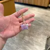 Chaveiro de acrílico transparente com areia movediça de desenho animado, pingente de bolsa, pequeno presente para crianças, decoração de carro