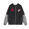 Jaqueta Moletom com Capuz Patchwork Camuflado Lavado Estilo Retrô Americano Novo Urso Mágico Street Rock Hoodie