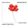 Nuevo broche de flor de hibisco rojo de circonita de alta calidad, alfiler creativo de flor con pintura en aerosol, accesorios de traje sencillos con temperamento