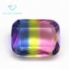 Pedra nua de turmalina colorida retangular Chanfradura Esmeralda lapidada safira azul amarela Rosa Combinação degradê Turmalina