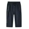 Calça Bermuda de Gelo de Seda OLA Verão para Homens, Solta, Respirável, Casual, Moderna, Simples, Esportiva, Tamanho Grande, Shorts de Perna Reta