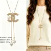Cadena para Suéter de Collar Largo Geométrico, Accesorio de Lujo de Alta Gama, Versátil y de Moda, Colgante de Perla para Otoño e Invierno