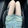 Saia Jeans Cintura Alta Feminina Primavera Fina Tamanho Grande Menina Cheinha Saia que Cobre a Barriga Tipo Pera Saia Pequena em Linha A