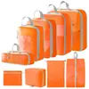 Set de 10 Bolsas de Almacenamiento de Viaje de Compresión Cuidadosamente Seleccionadas, Bolsa de Almacenamiento de Malla con Cordón para Empacar por Separado, Bolsa Organizadora para Equipaje, Maquillaje y Artículos de Tocador