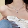 Coreia do Sul Exquisito Colar Amor de Fritillaria Feminino Verão Celebridade da Internet Elegante Corrente de Clavícula Dupla Camada Luxo Leve Acessórios de Nicho de Alta Qualidade