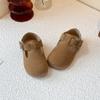 Sapatos Infantis Birkenstock Primavera & Outono 2025 Novos Sapatos de Couro Chinelos para Meninas Sapatos Casuais Birkenstock Sapatinhos de Lã para Bebê