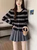 Ropa de punto para mujer 2024 Nuevo Otoño Primavera Protector Solar Blusa Fina Exterior Diseño Nicho Versátil Manga Larga Top