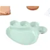 Vajilla Infantil de Paja de Trigo Pie de Oso Fruta Papas Fritas Separado Cuatro Colores Opcionales Plato de Cena de Dibujos Animados Plato Separado para Empanadillas