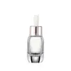 Botella cuentagotas de fondo grueso de 30 ml en color oro rosa para aceites esenciales, material de empaque cosmético de alta gama, disponible para venta al por mayor