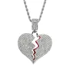 Collar de Cadena Hip-Hop con Colgante de Corazón Roto de Personalidad Europea y Americana para Pareja de Hombres y Mujeres Collar de Aleación para Pareja