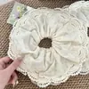 2025 Nuevo Scrunchie Grande Hecho a Mano de Encaje de Doble Capa Francés para el Cabello Estilo Lolita Hueco Banda para el Cabello