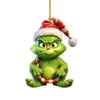 Colgante Nuevo 2D Grinch Bebé Transfronterizo Decoración Navideña Decoración de Árbol de Navidad Colgante Acrílico