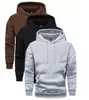 Conjunto de sudadera con capucha y pantalón de chándal de 3 piezas para hombre, adecuado para las temporadas de primavera y otoño, incluyendo sudaderas tipo pullover de color liso.