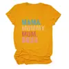 Mama Mamãe Mãe Amazon Ebay Site Independente Moda Versátil Feminina Gola Redonda Manga Curta Camiseta Camisa Base