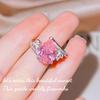 Nuevo anillo de corona de diamante rosa Argyle de lujo ligero acuamarina diamante de alto carbono gota de agua forma de pera gema de color anillo abierto