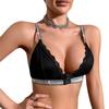 Nuevo Sujetador Push-Up de Encaje Sexy Transpirable Agradable a la Piel Cómodo Pure Desire Cinta Plateada sin Varillas Transfronterizo Nuevo Caliente para Mujer Europea y Americana