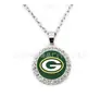 Fábrica de Origen Collar Cápsula del Tiempo NFL 32 Equipos, Colgante Redondo Incrustado con Diamantes, Admite Pedidos Mixtos