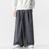 Otoño e invierno 2023 Nuevo talla grande estilo chino retro pana pantalones de pierna ancha para hombre pantalones rectos irregulares nuevo estilo chino