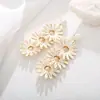 Pendientes de Margarita de Estilo Bohemio Europeo y Americano, Pendientes Multicapa de Estilo Festivo, Pendientes de Girasol de Rafia Tejidos a Mano