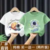 Ropa infantil 100% algodón puro, camiseta de manga corta para niños, top de verano para niños mayores, camisa de moda de verano de manga corta