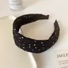 Faixa de cabelo plissada de bolinhas estilo coreano universitário, simples e que aumenta a altura, faixa de cabelo de aba larga, presilha de cabelo, acessório de cabelo de alta qualidade